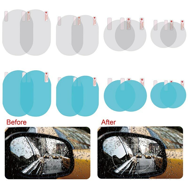 Película protectora para espejo retrovisor de coche, pegatinas antiniebla, impermeables, accesorios para coche, 2 unids/par