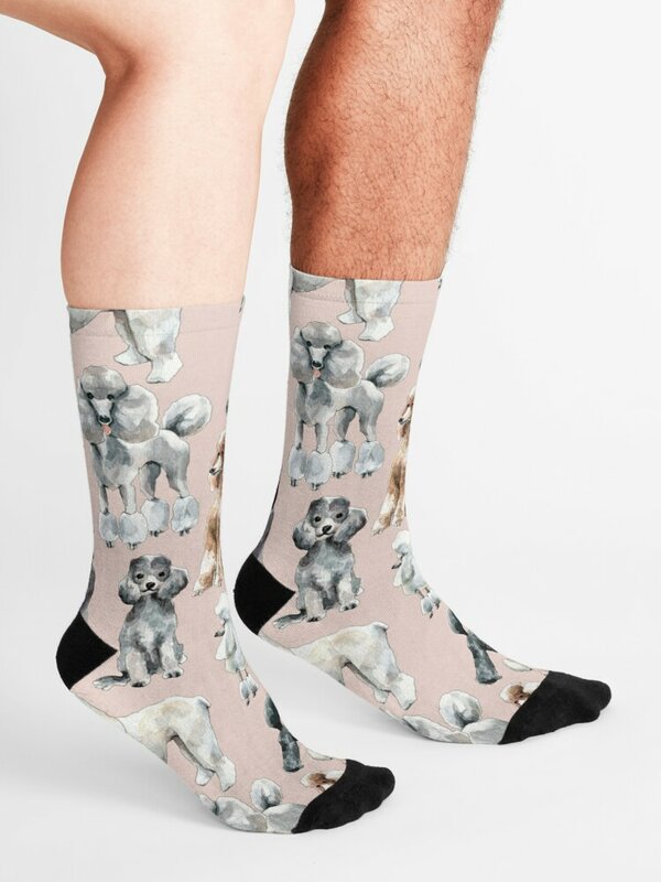 Oodles Of Poodles-Calcetines cortos de algodón para hombre y mujer, medias deportivas cómodas y transpirables con dibujos animados, Unisex, color negro