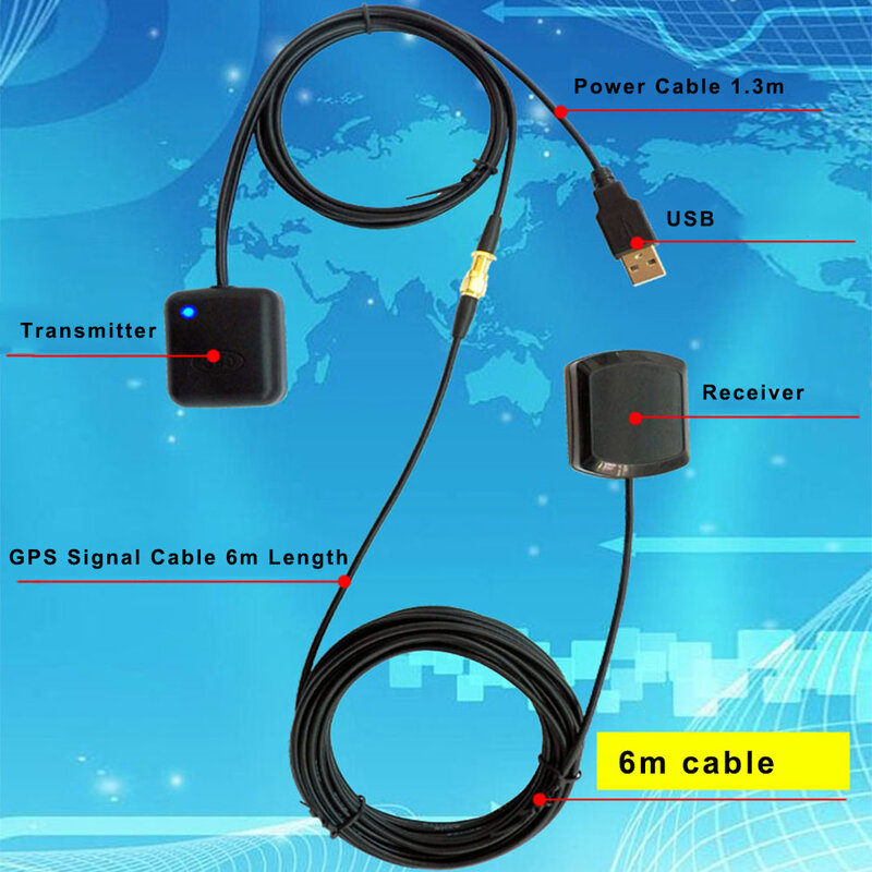 ナビゲーター付きGPSアンテナアンプ,5m/16フィートの信号増幅器,電話と車のGPSナビゲーションを受信および送信