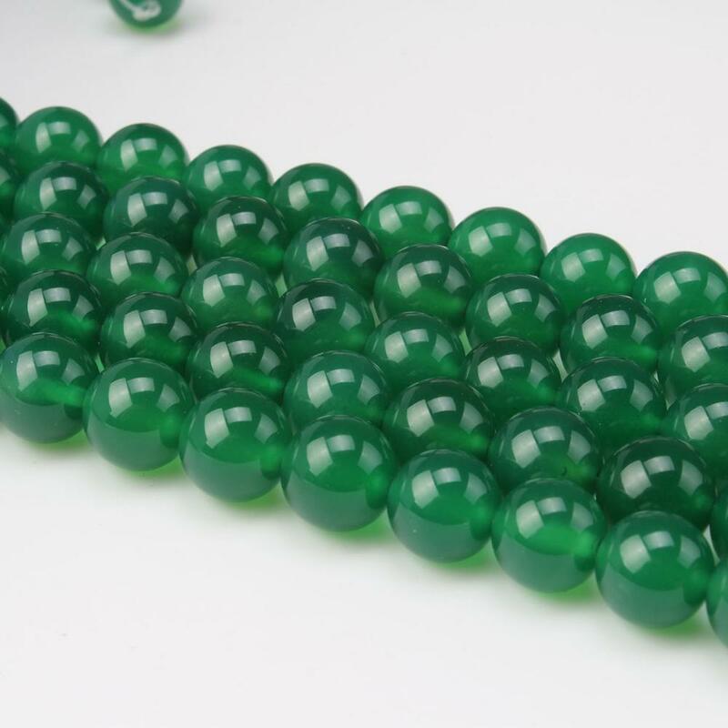 Ágata verde Natural de ónice, piedras preciosas finas AAA, 4, 6, 8, 10, 12mm, accesorios de cuentas sueltas redondas para collar, pulsera, fabricación de joyas DIY