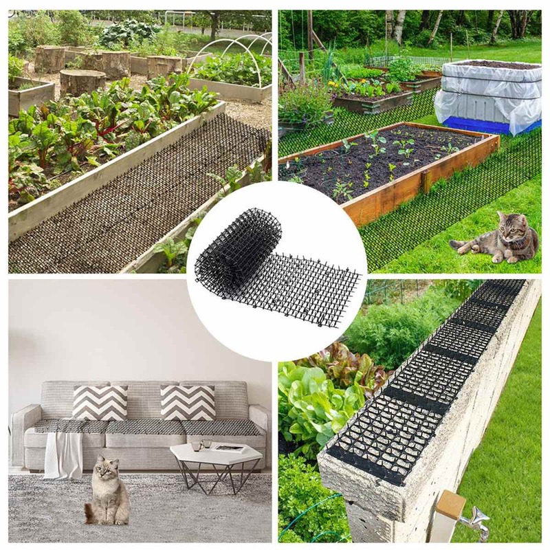 2/4M Garden Cat Scat Repellent Mat Prickle Strips Anti Cat Net Spike Deterrent Keep Cat Dog Away Digging Climbing Pets Supplie