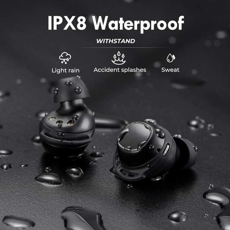 Mpow M30 Plus Bluetooth 5.0 Koptelefoon Echte Draadloze Oordopjes Touch Control IPX8 Waterdichte Hoofdtelefoon Met 2600Mah Opladen Case