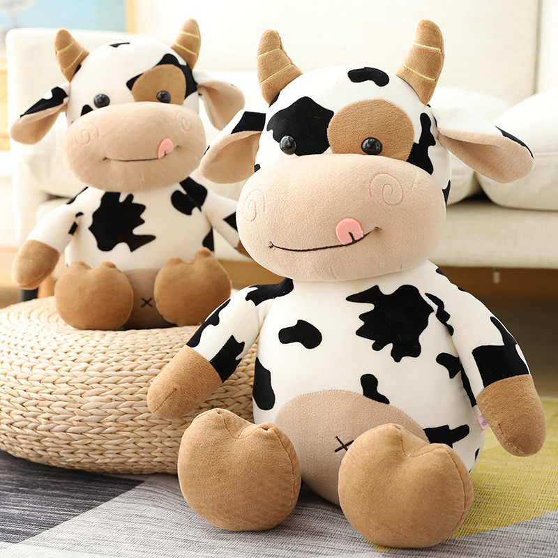 2020ใหม่น่ารักวัวของเล่น Plush Kawaii จำลองนมวัวตุ๊กตาตุ๊กตาตุ๊กตาตุ๊กตาตุ๊กตาหมอนเด็กของขวัญวันเ...