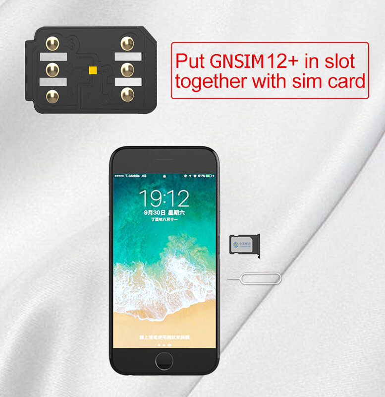 Chip sim desbloqueado gn, ferramenta universal para celular, cartão sim, iphone 12/ 11 pro max/11 pro/11/ 8plus/7/6s ios14