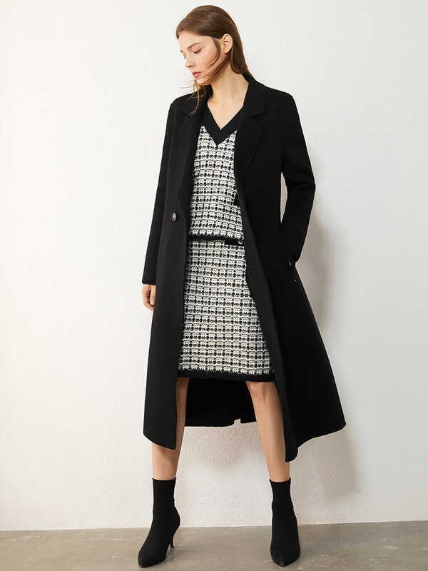 Amii-minifalda de punto a cuadros para mujer, suéter minimalista de cintura alta, se vende por separado, invierno, 12070619