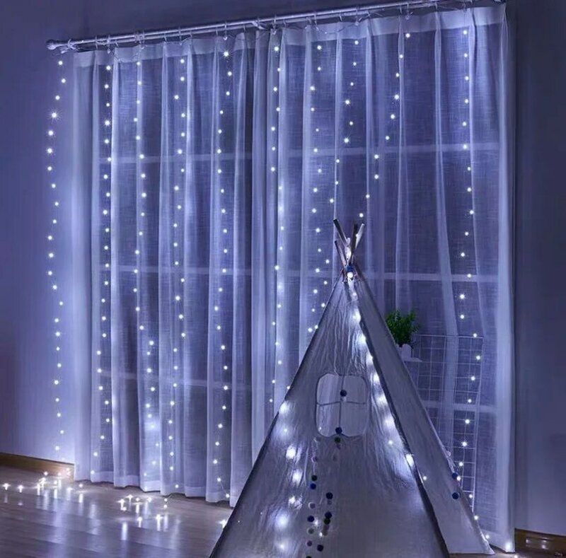 3x3 متر LED الستار جليد سلسلة أضواء عيد الميلاد الجنية أضواء جارلاند في الهواء الطلق المنزل لحفل زفاف/حفلة/حديقة الديكور 3x1M