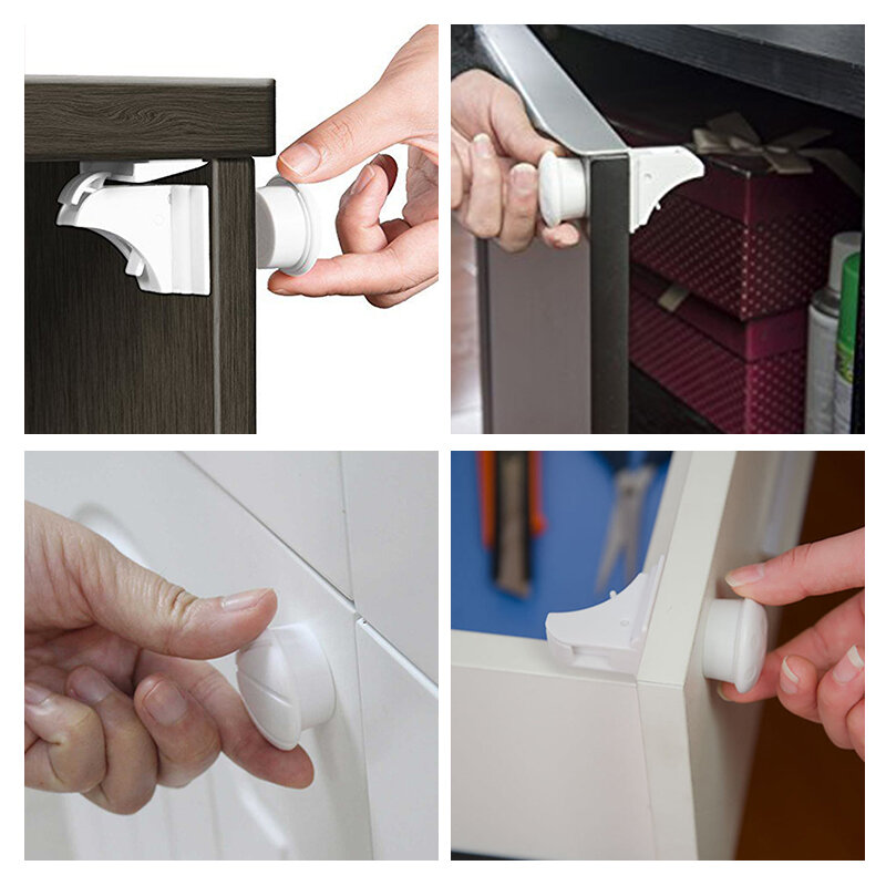 12 + 3 pçs proteção para crianças fechadura magnética porta de segurança do bebê striker criança bloqueadores comumente usado gabinete & gaveta quartos domésticos