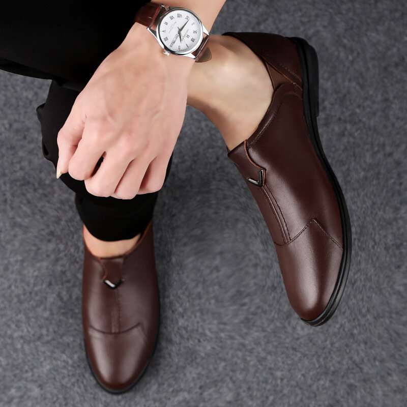 Zapatos informales para hombre mocasines de cuero transpirables, calzado de oficina, para conducir, cómodos y antideslizantes, 23 unidades, 896