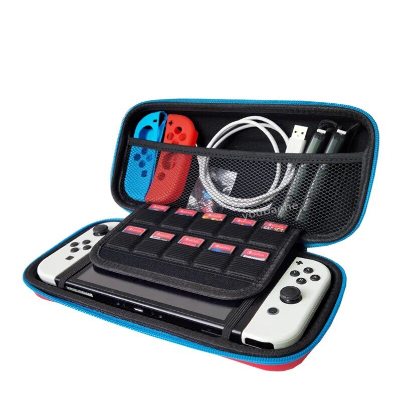 Carry Case ใช้งานร่วมกับ Nintendo Switch และสวิทช์ใหม่ OLED คอนโซล-สีดำป้องกันพกพาพกพากรณี