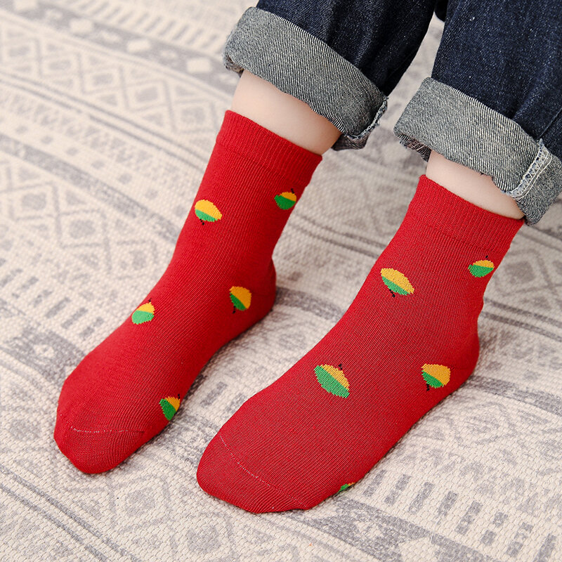 Разноцветные дышащие хлопковые носки для мальчиков и девочек от 1 до 12 лет, 5 шт./лот, демисезонные, 2021