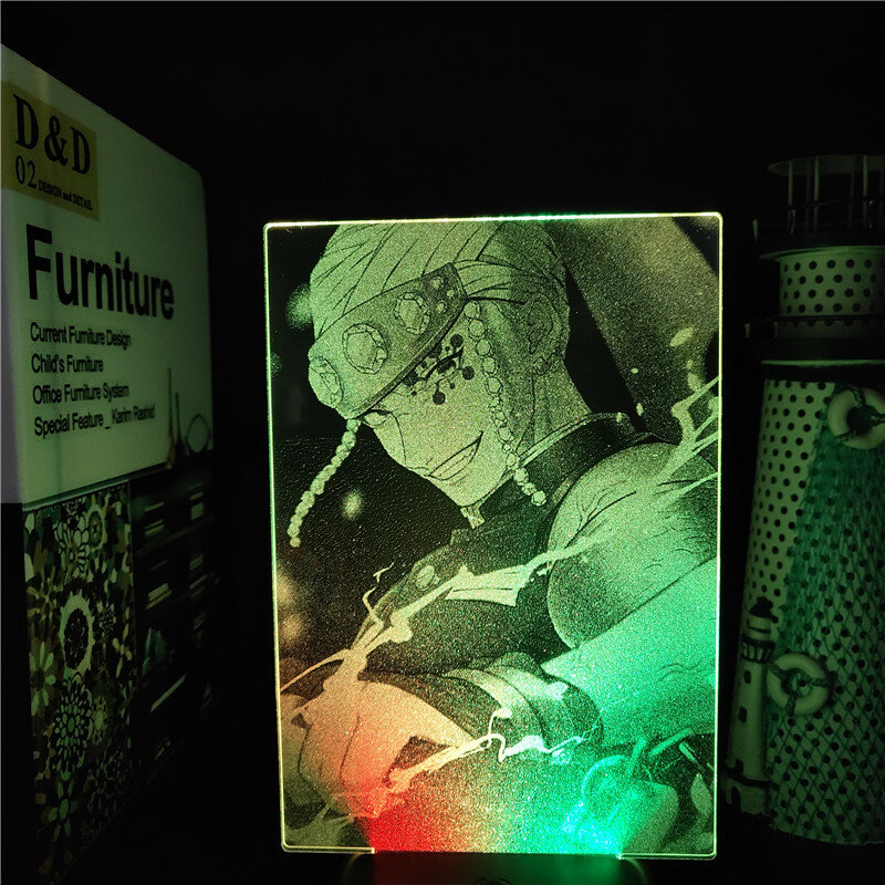 Lámpara de Anime 3D Demon Slayer para decoración del hogar, luces LED con figuras de Manga, Kimetsu No Yaiba Neno