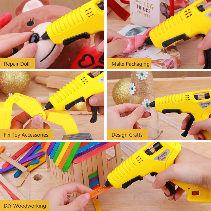ASOYOGA Hot Melt Glue Sticks 7mm 11mm Glue Rods for Electric Glue Gun Adhesive Sticks for Home Repair Car DIY Art Craft Car Tool