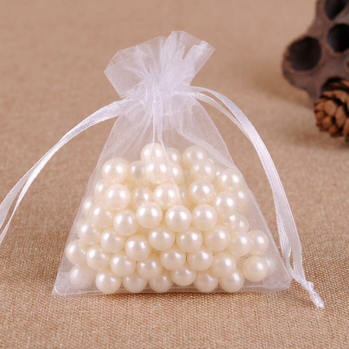 10 pcs/lot 10x12  Big White Organza Bags Drawstring Pouch For Jewelry Beads Wedding Gift Packaging Bag