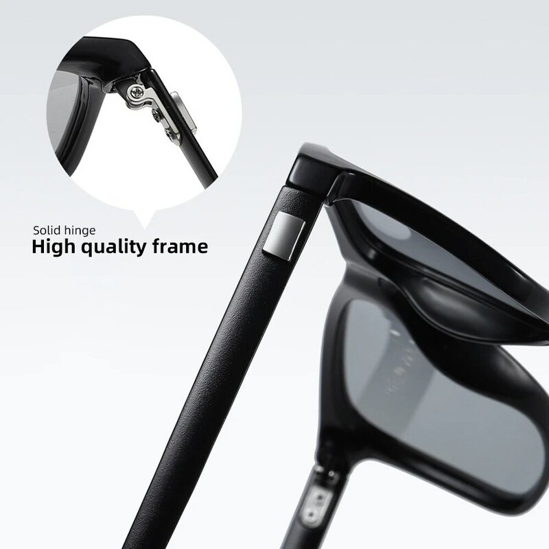 Mudança de cor cinza quadro fotocrômico polarizada óculos de sol dos homens quadrado clássico glaases camaleão lente de transição eyewear