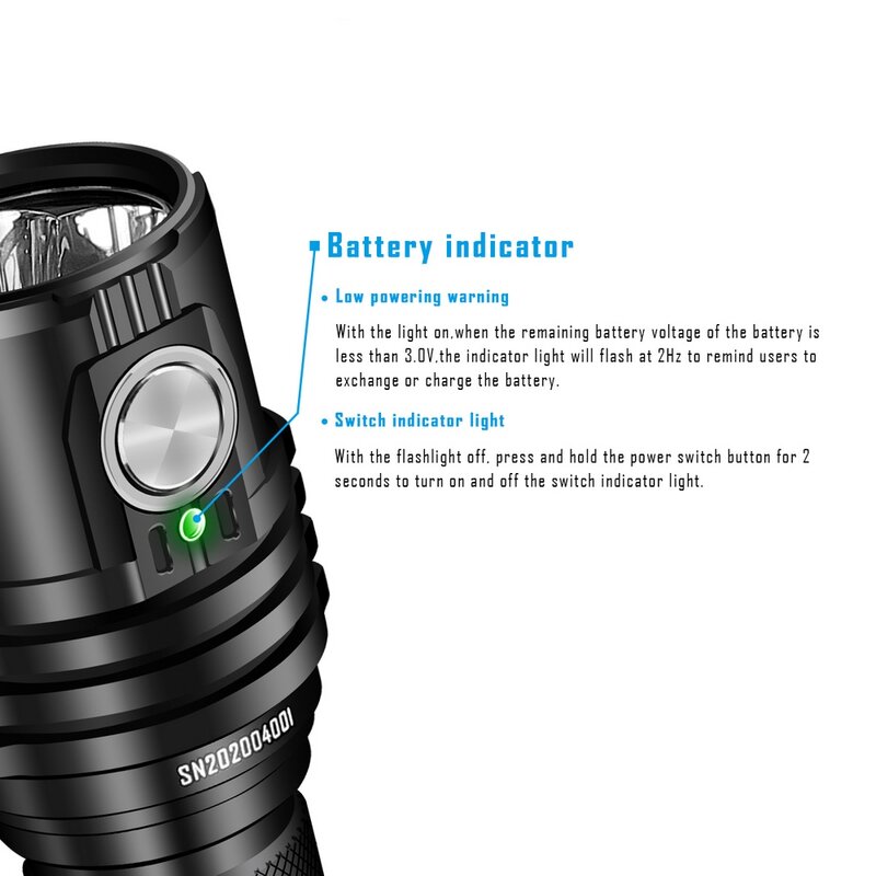 Imalent-lanterna de led ms03 com luz de emergência, farol cree xhp 70 de alta potência, máx. de 13000 metros para acampamento, holofote de emergência