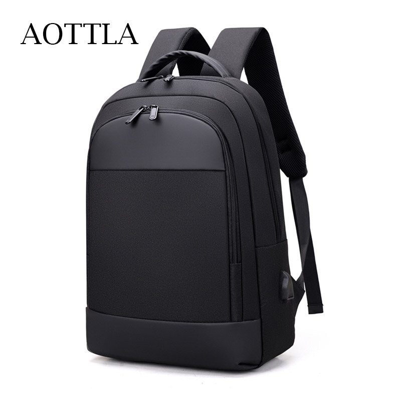 AOTTLA-mochila escolar para el ordenador portátil para hombre, bolso de viaje de tela Oxford de gran capacidad, informal
