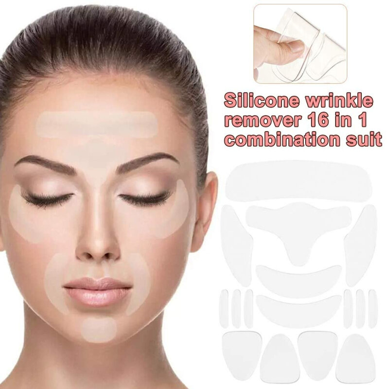 Wiederverwendbare Silikon Falten Entfernung Aufkleber Anti Rimpel Patches Falten Entfernung Aufkleber Gesicht Stirn Neck Auge Aufkleber Hautpflege
