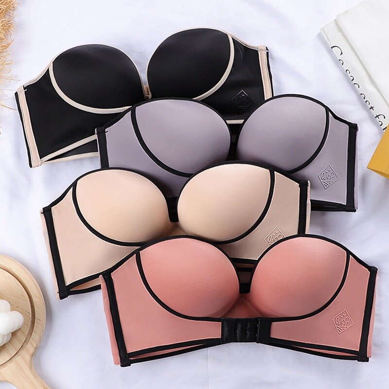 Sexy Invisible Bras Women Front Closure Push Up Strapless Bra Lingerie Backless Brassiere Seamless Bralette Female Underwear
