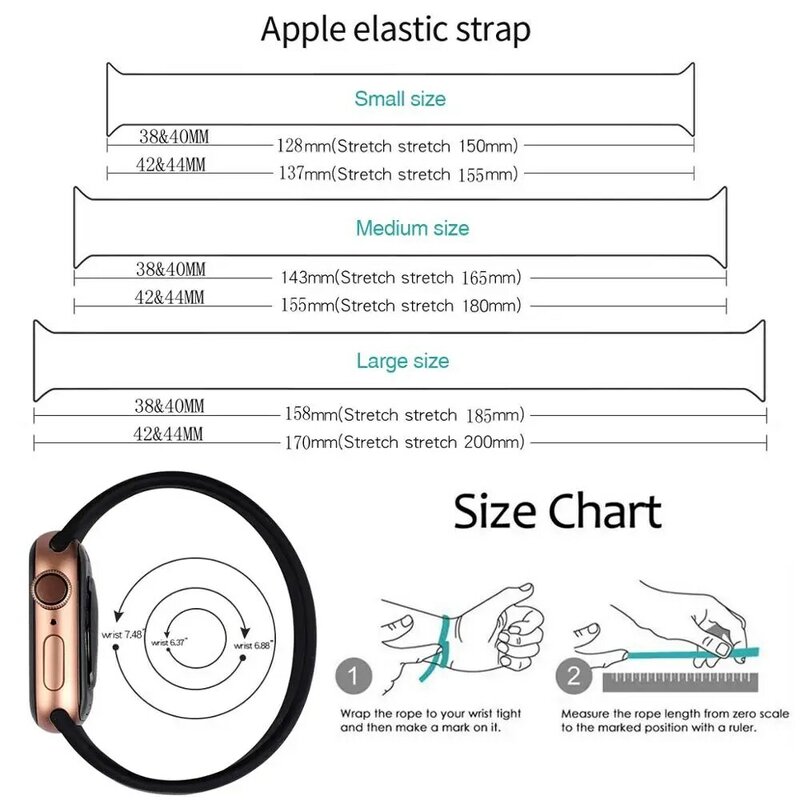 Correa de silicona para apple iwatch series SE 6/5/4/3/2/1, banda de reloj de 44mm, 42mm, 40mm y 38mm