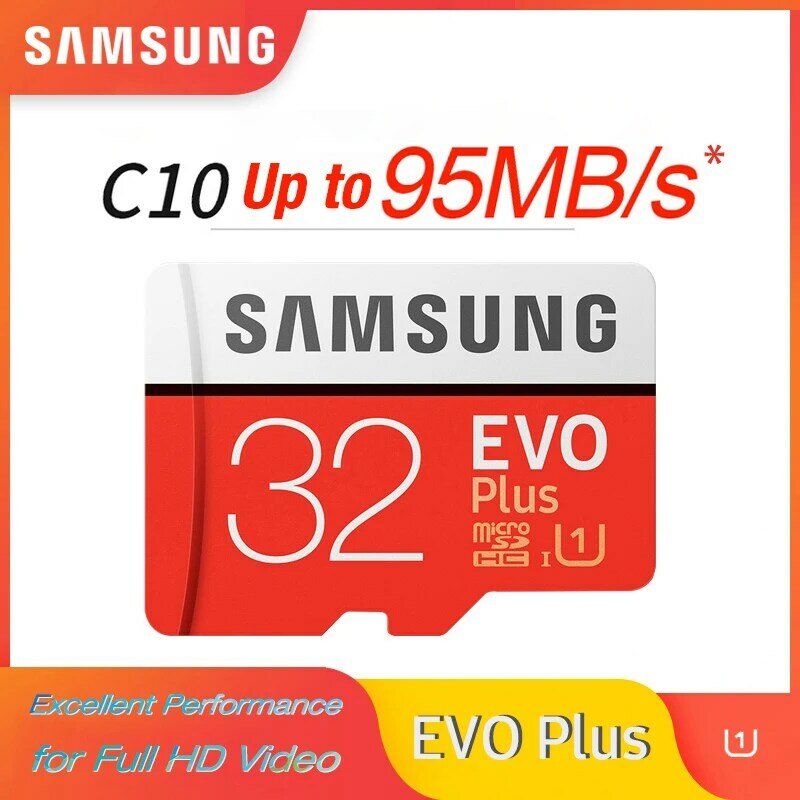 SAMSUNG Microsd 카드 256G 128GB 64GB 최대 95 메가바이트/초 U3 Class10 32GB U1 microSDXC/SDHC EVO Plus 마이크로 SD 카드 메모리 카드 TF 플래시