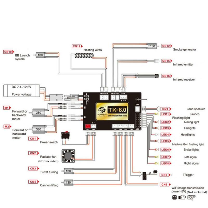 Rccity-placa-mãe de 6.0 funções + transmissor 2.4g com sistema de controle remoto, heng long 1/16, modelo de carro de controle remoto, suprimentos e peças de brinquedo