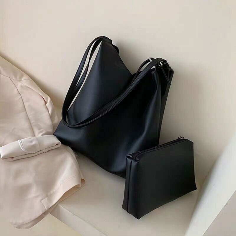 Women Bag Shoulder Bag Designer Tote Bag Handbags Retro Purse PU Leather 2021 New Trend Fashion Solid Color High Capacity Simple