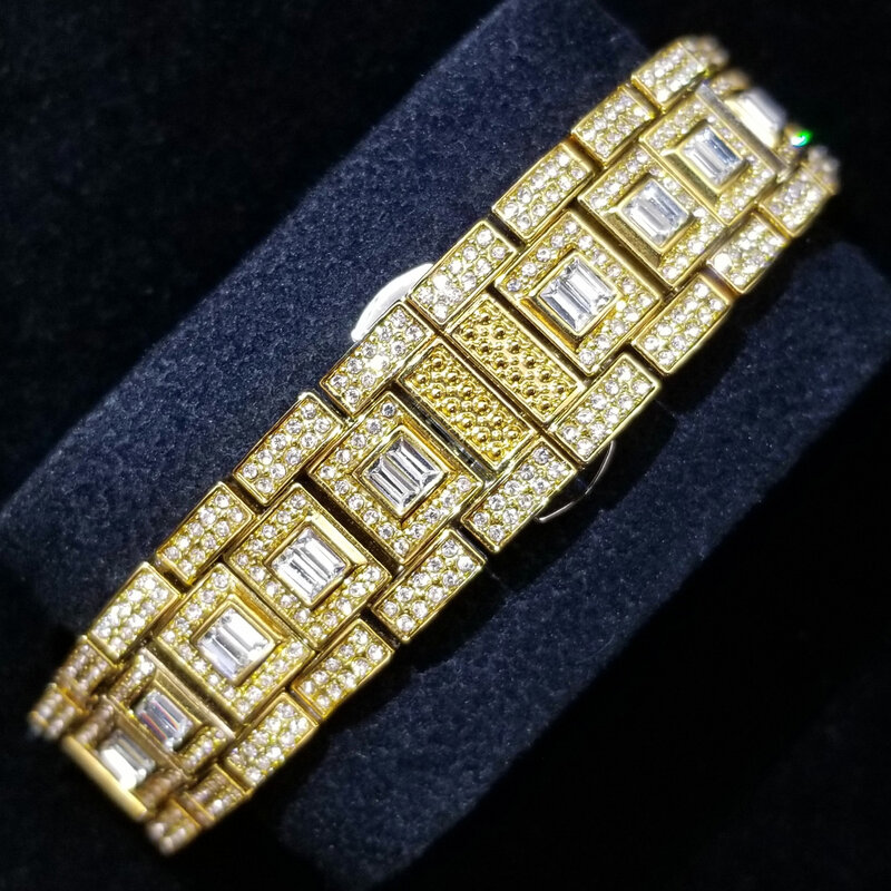 Часы MISSFOX мужские наручные водонепроницаемые, роскошные золотистые, полностью алмазные, в стиле хип-хоп, с датой, хит продаж 2022