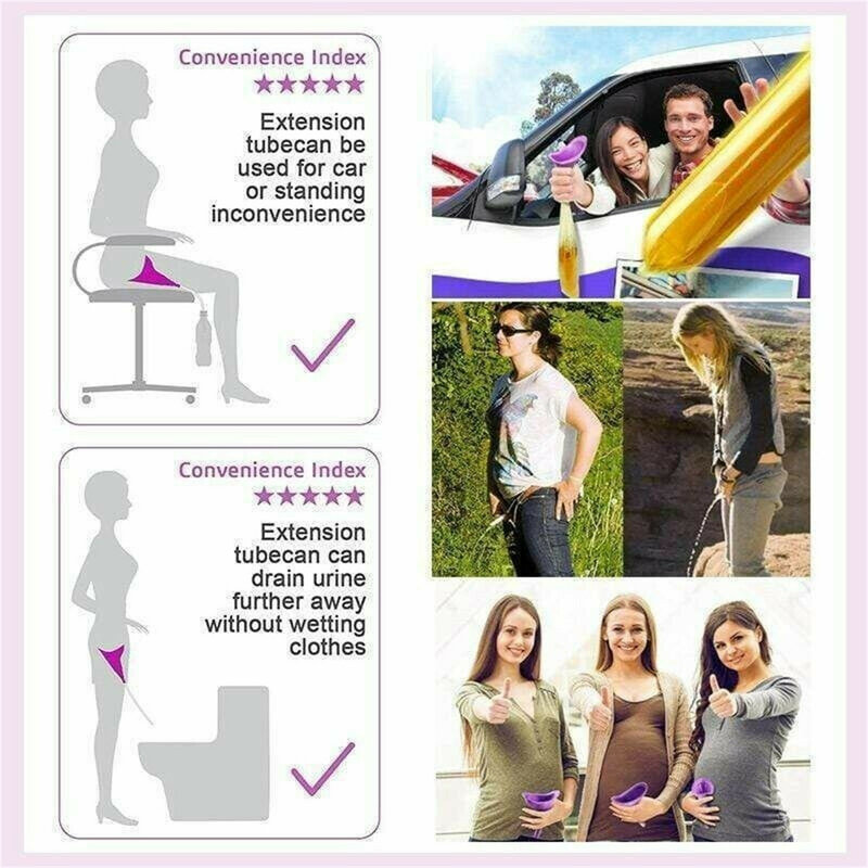 Urinoir Wanita Luar Ruangan Travel Berkemah Portabel Perempuan Urinoir Silikon Lembut/Sekali Pakai Kertas Buang Air Kecil Perangkat Berdiri & Kencing