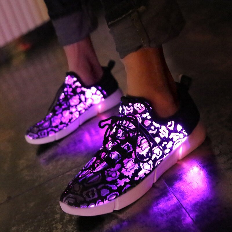 RayZing scarpe in fibra ottica per ragazze ragazzi uomo donna Sneakers incandescenti uomo scarpe illuminate scarpe da festa collegamento speciale per Dropshipping