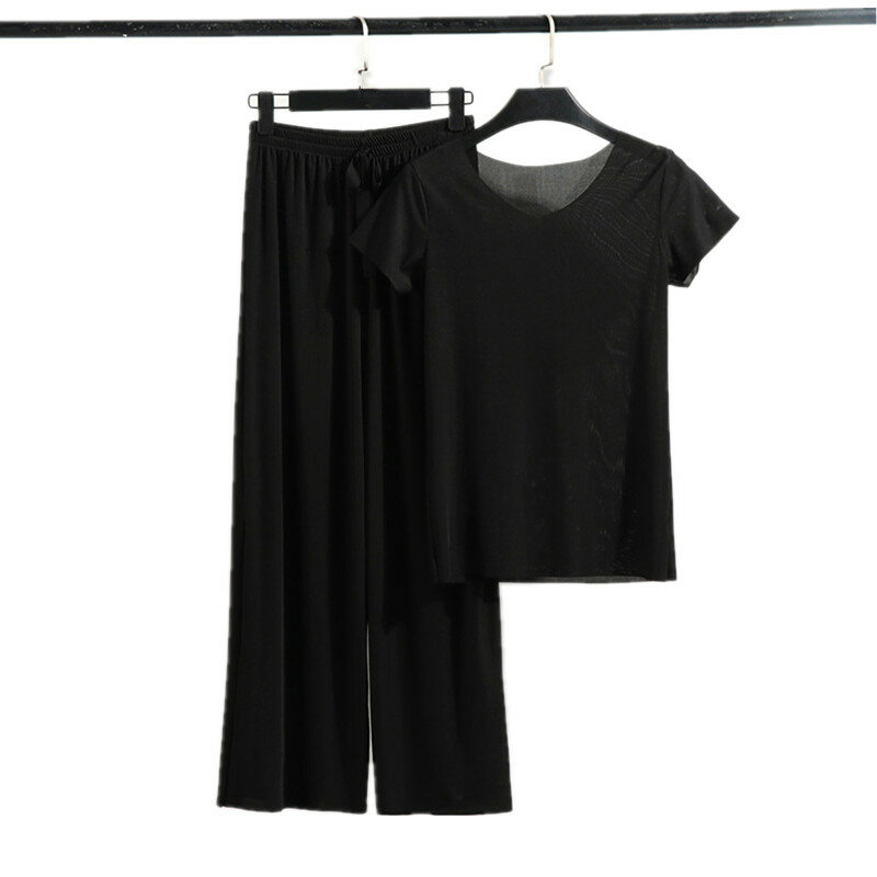 Liktea Setelan Pakaian Rumah Longgar Musim Panas untuk Wanita Set Celana Piyama Set Pakaian Rumah Wanita Setelan Rumah Wanita Pakaian Santai Wanita Musim Panas