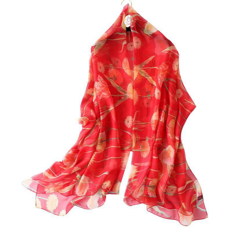 Las mujeres de seda de imitación bufanda chal Primavera Verano otoño bufanda a cuadros tamaño playa pañuelo chal para las mujeres