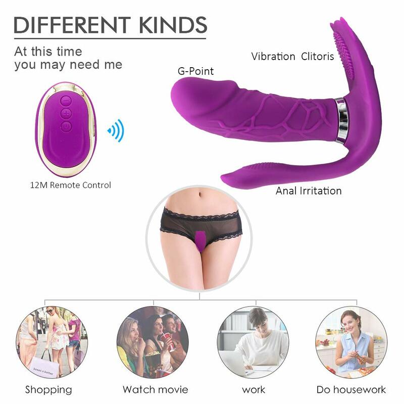 Speeltjes voor Vrouw Wearable Verwarmde Vibratur voor Vrouwen Vibrator Vlinder Slipje Krachtige Vibrator Clitoris Anaal Plug Dildo,