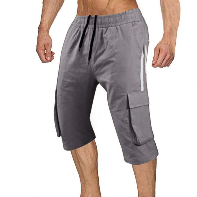 Pantalones cortos de fitness para hombre con bolsillos 