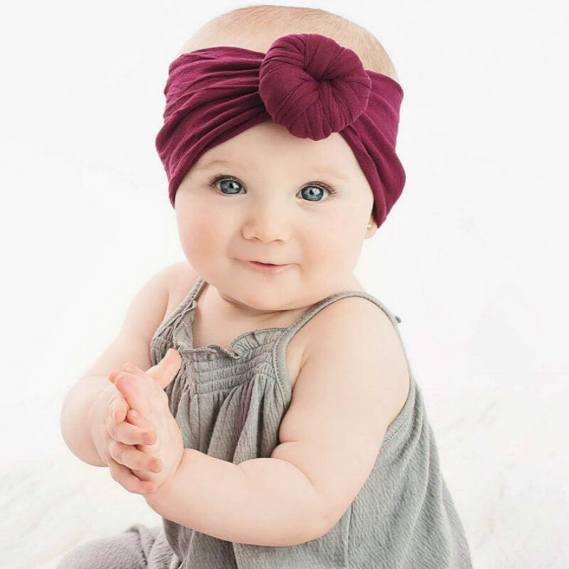 2020 Brand New 0-6Y Newborn Infant Kids Girls Nylon Bow Hairband Headband Stretch Turban Knot Head Wrap Headwear Gifts 21 Colors