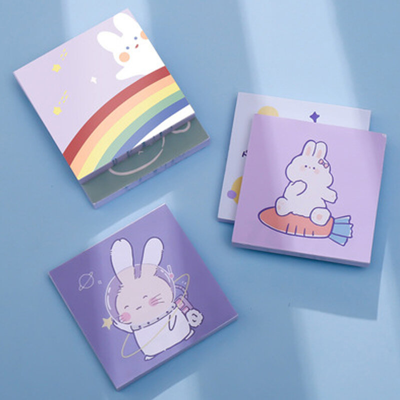 1PCS Creative Cartoon Rabbit Sticky Notes Portable  Cute Bunny Tearable Notepad Students Gift Small Memo Pads 100 Pages Notebook