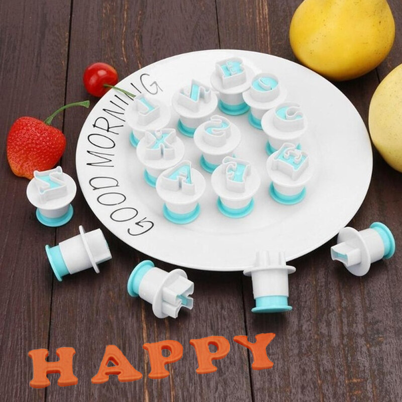 Huruf Plastik Cetakan Bakeware Pastry Mini Huruf Kecil Huruf Besar Alat Dekorasi Kue Cokelat Fondant Cookie Cutter Cupcake