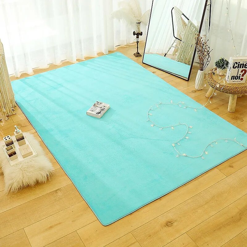 Grand tapis Simple de couleur unie, tapis de salle de bain antidérapant, rectangulaire, doux, respirant, tapis de sol pour canapé de salon