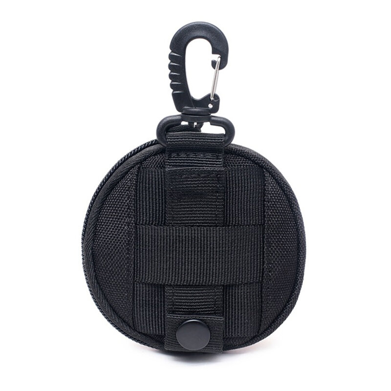 LKEEP-cartera táctica redonda, bolsillo portátil para llave de moneda para caza, cintura con Clip, accesorios para exteriores, bolsa EDC