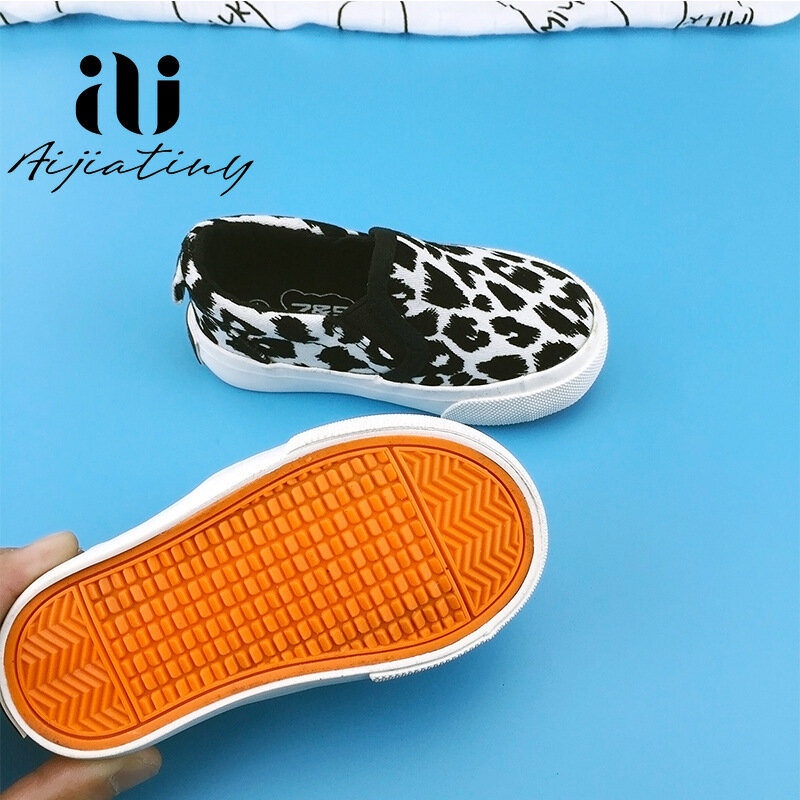 Baskets en toile imprimé léopard pour garçons et filles, chaussures à la mode, automne 2021