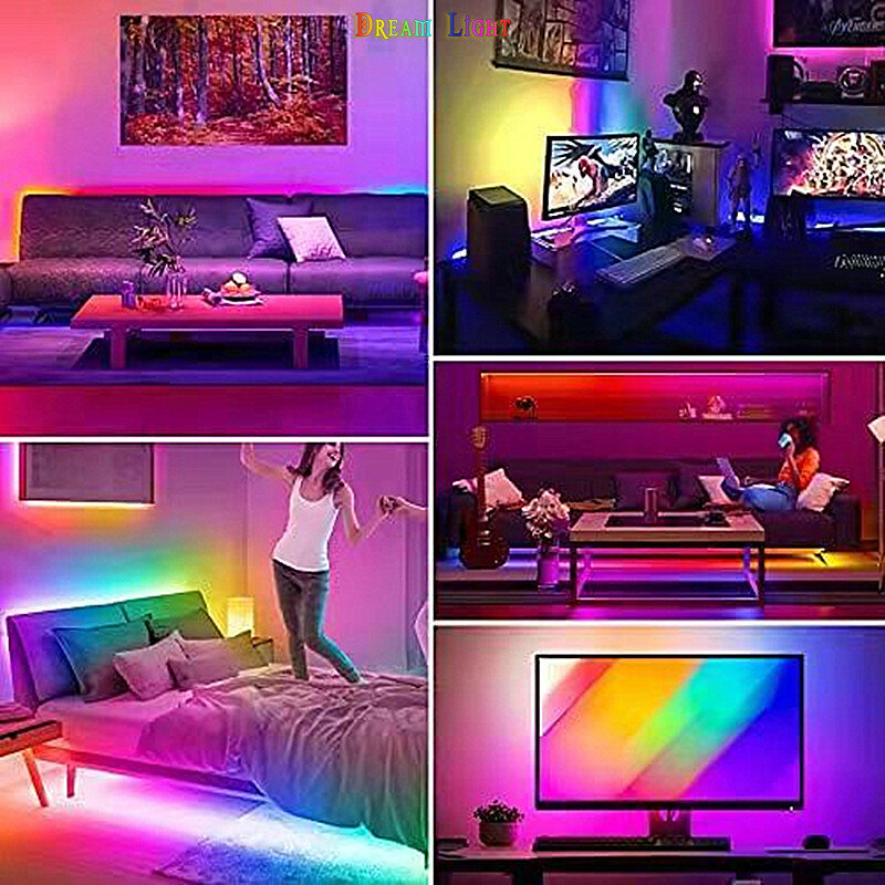 Striscia LED WS2812B 2811 RGBIC Bluetooth Control Smart DIY impermeabile ignifugo Dream Color Rainbow Cloud plafoniera regalo