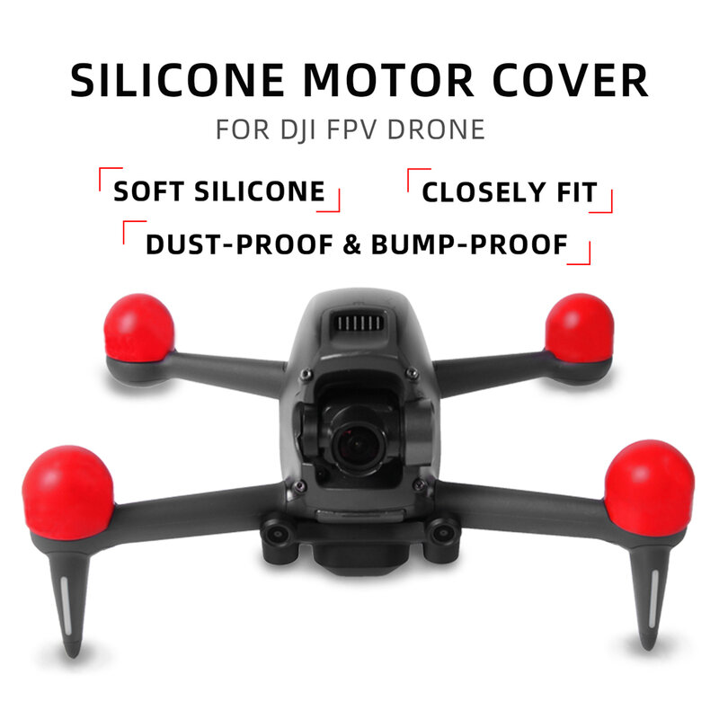 Cubierta protectora de silicona para Motor de Dron DJI FPV, 4 piezas, a prueba de polvo, accesorios para Dron, 30x27X27mm