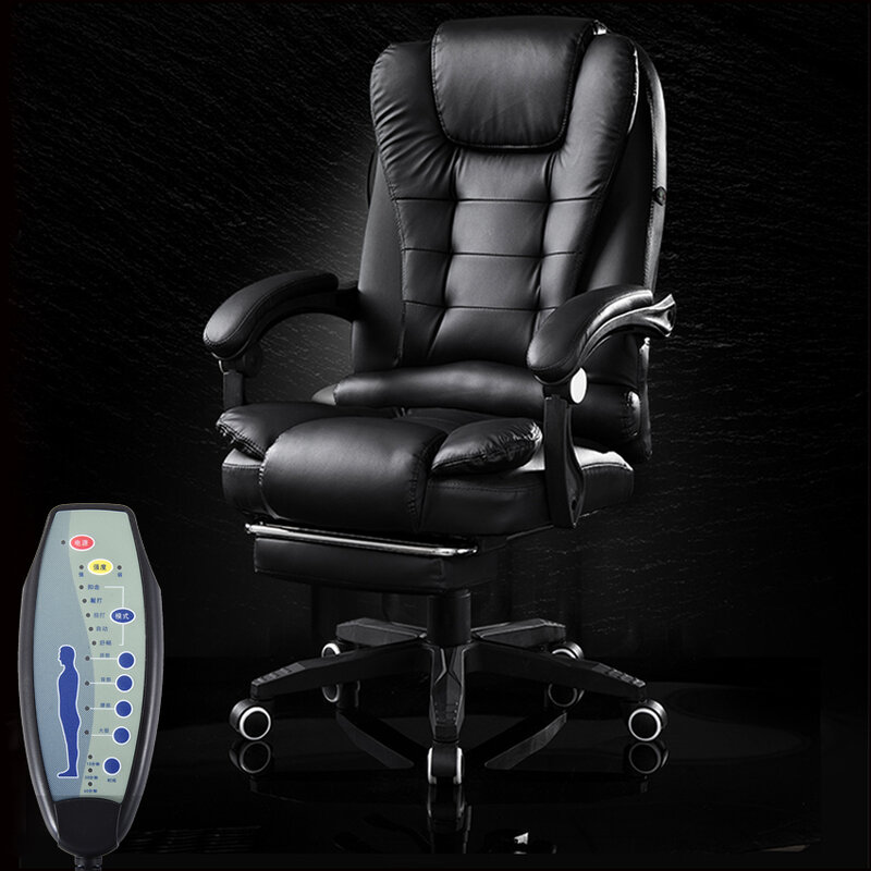 Chaise de bureau ergonomique inclinable avec repose-pieds, siège de bureau, de Gaming, d'ordinateur, de café Internet, de massage à sept points, pour la maison