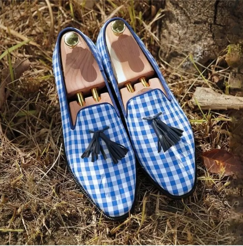 Ręcznie mieszane kolorowe buty z tkaniny dla mężczyzn formalne mokasyny obuwie dla mężczyzn w nowym stylu lekkie buty HA202