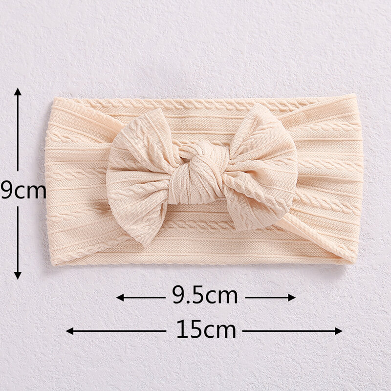 33PC/lot Cable Knit Ribbed Bows Nylon Headband,Baby Nylon Hair Bands,Knotted Hair Bow Head Wraps,Children Girls Hair Accessories
