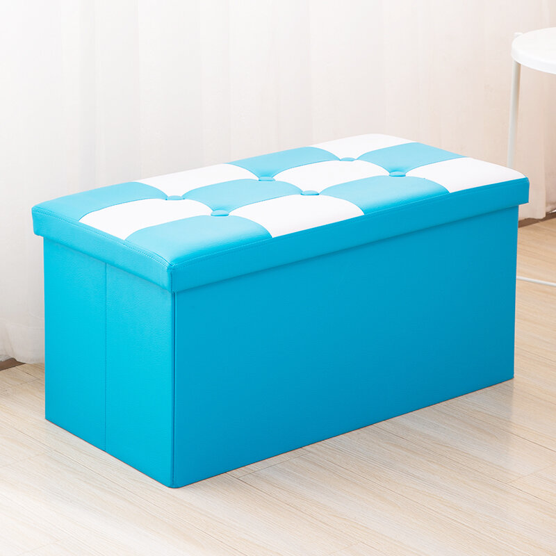 110L Storage Ottoman Bench with Lid, Foldable Seat  (color mixing)