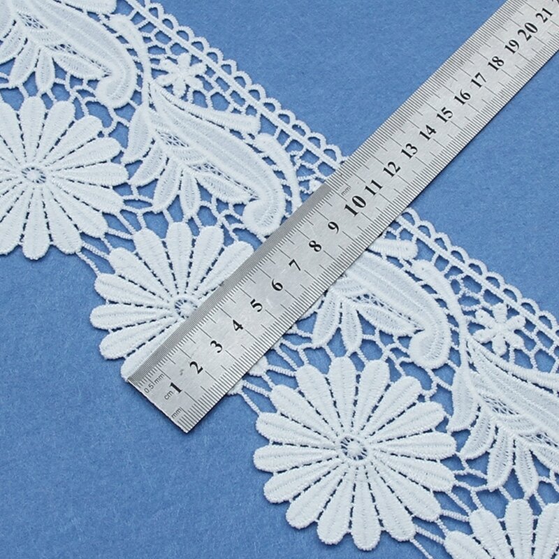 X3ue 10 jardas laço branco fita tecido banda rendas suprimentos de casamento diy artesanal vestuário presente embrulho bordado tipo renda