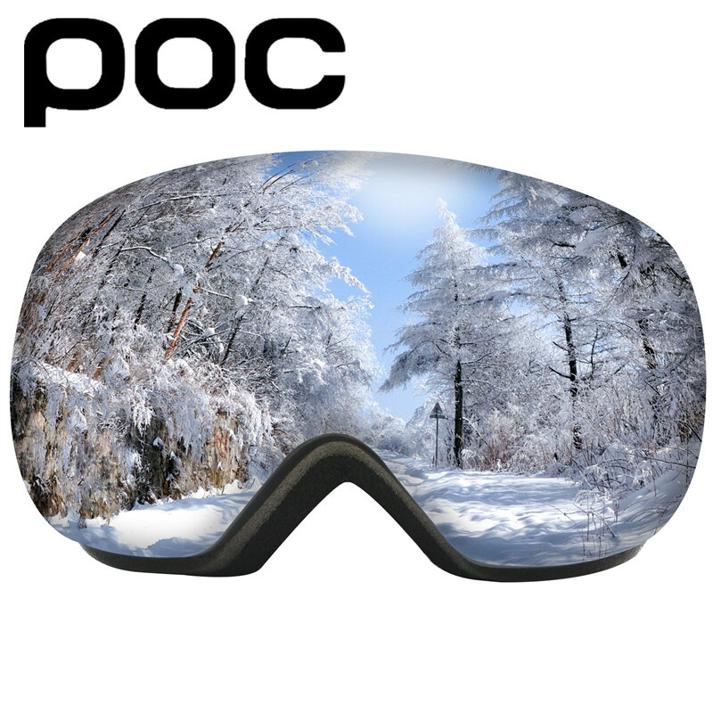 Kacamata Ski Merek POC Kacamata Ski Salju Anti-kabut Musim Dingin Wanita Pria dengan Masker Gratis Lapisan Ganda Kacamata Snowboard UV400