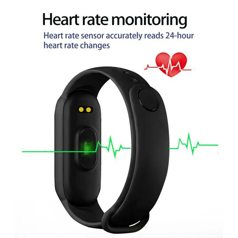 M6สมาร์ทนาฬิกาผู้ชายผู้หญิง Heart Rate Fitness สายรัดข้อมือกีฬาสร้อยข้อมือสมาร์ท Relógio Inteligente Smartwatch สำหรับ Xiaomi ...