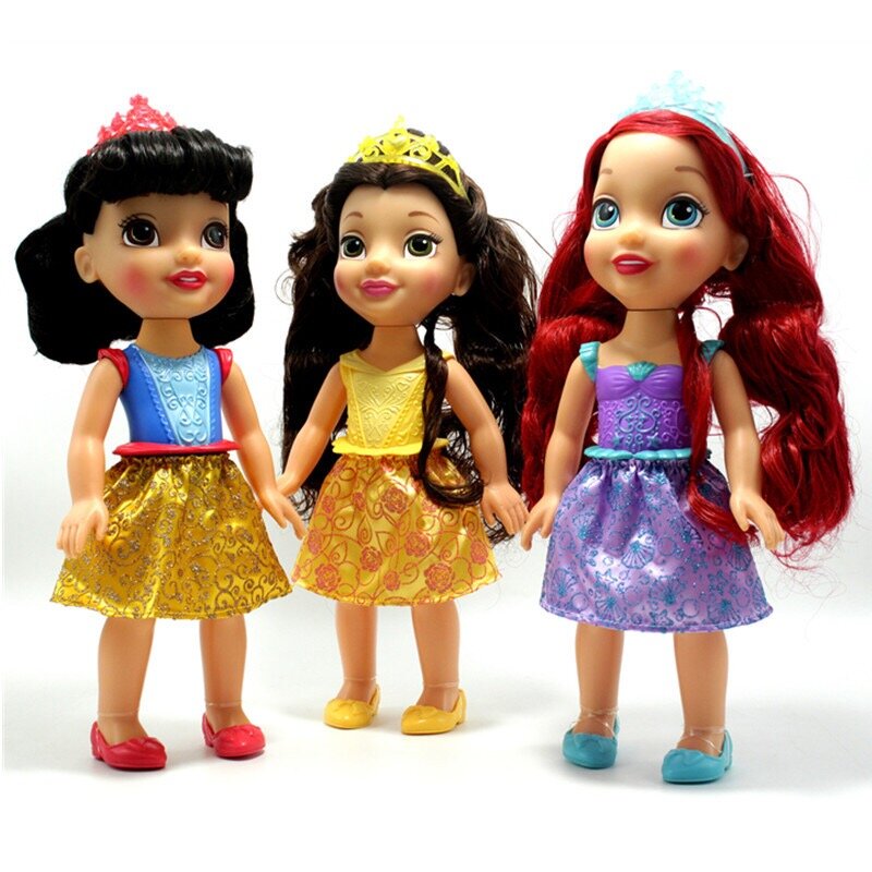 Figuras de acción de la princesa de Frozen de Disney, Elsa, Anna, campana, sirena blanca como la nieve, juguetes para jugar a las casitas para niñas, regalos de navidad