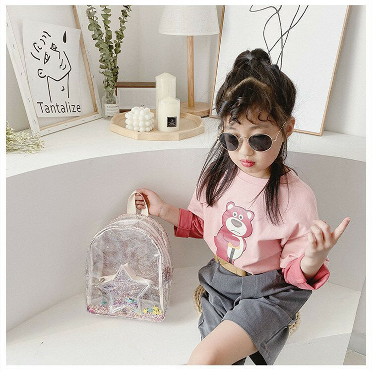 Backpack fir Kids Small Multipurpose Sequins School Bag Cute Colorful Laser Shoulder Bag White 2020
